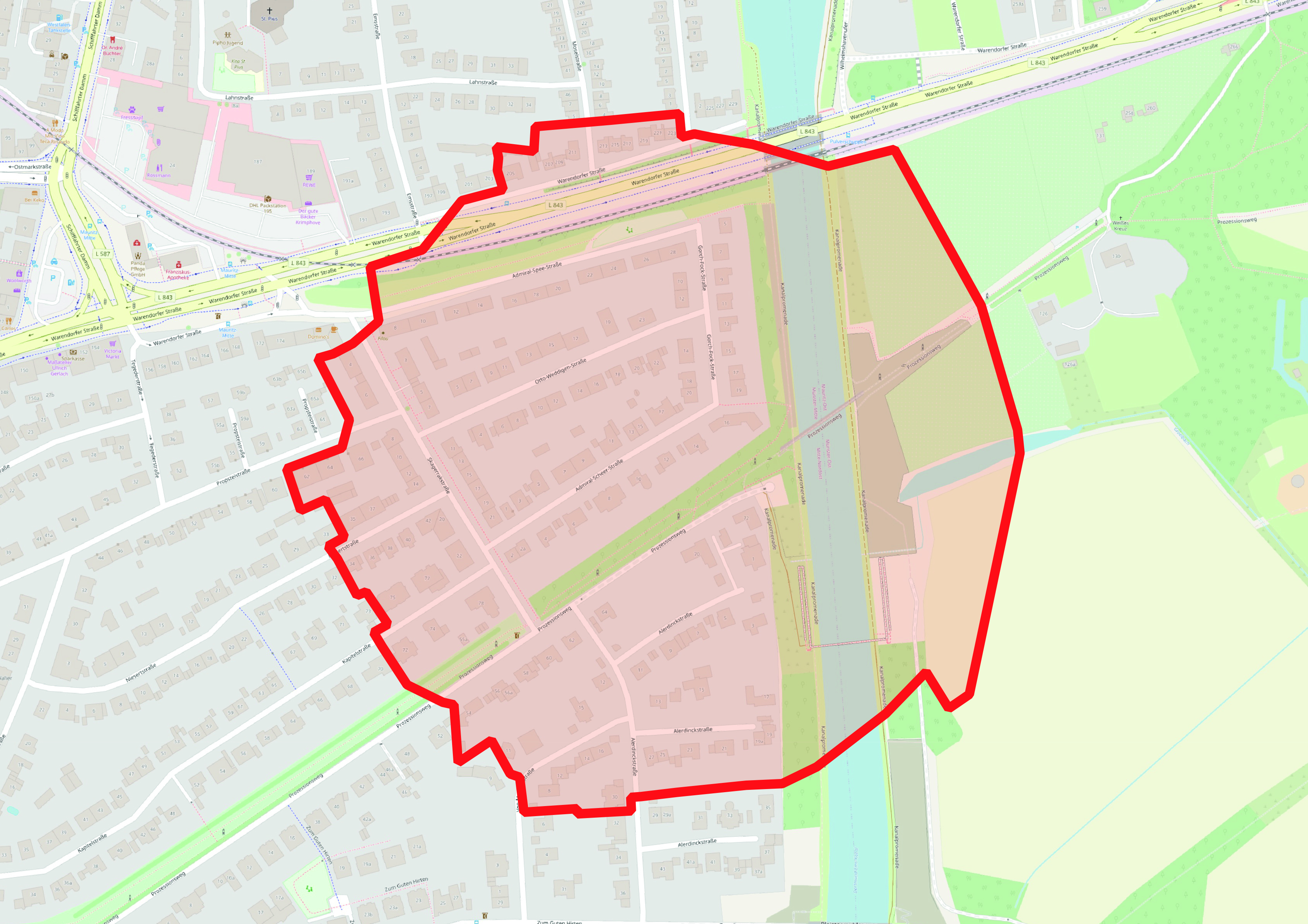 Evakuierungsbereich Admiral-Scheer-Straße