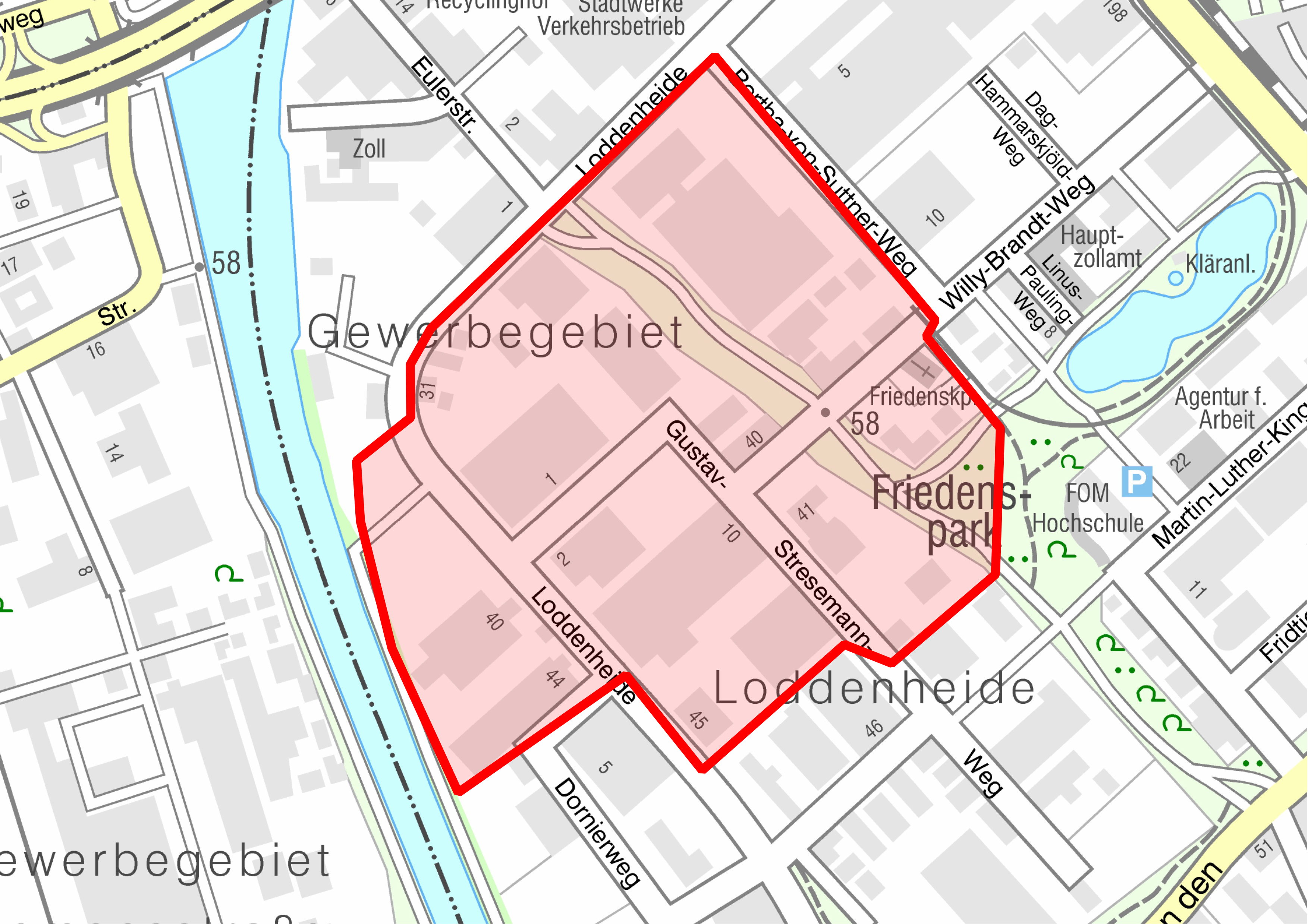 Grafik zeigt möglichen Evakuierungsradius bei einer Entschärfung des Blindgängers