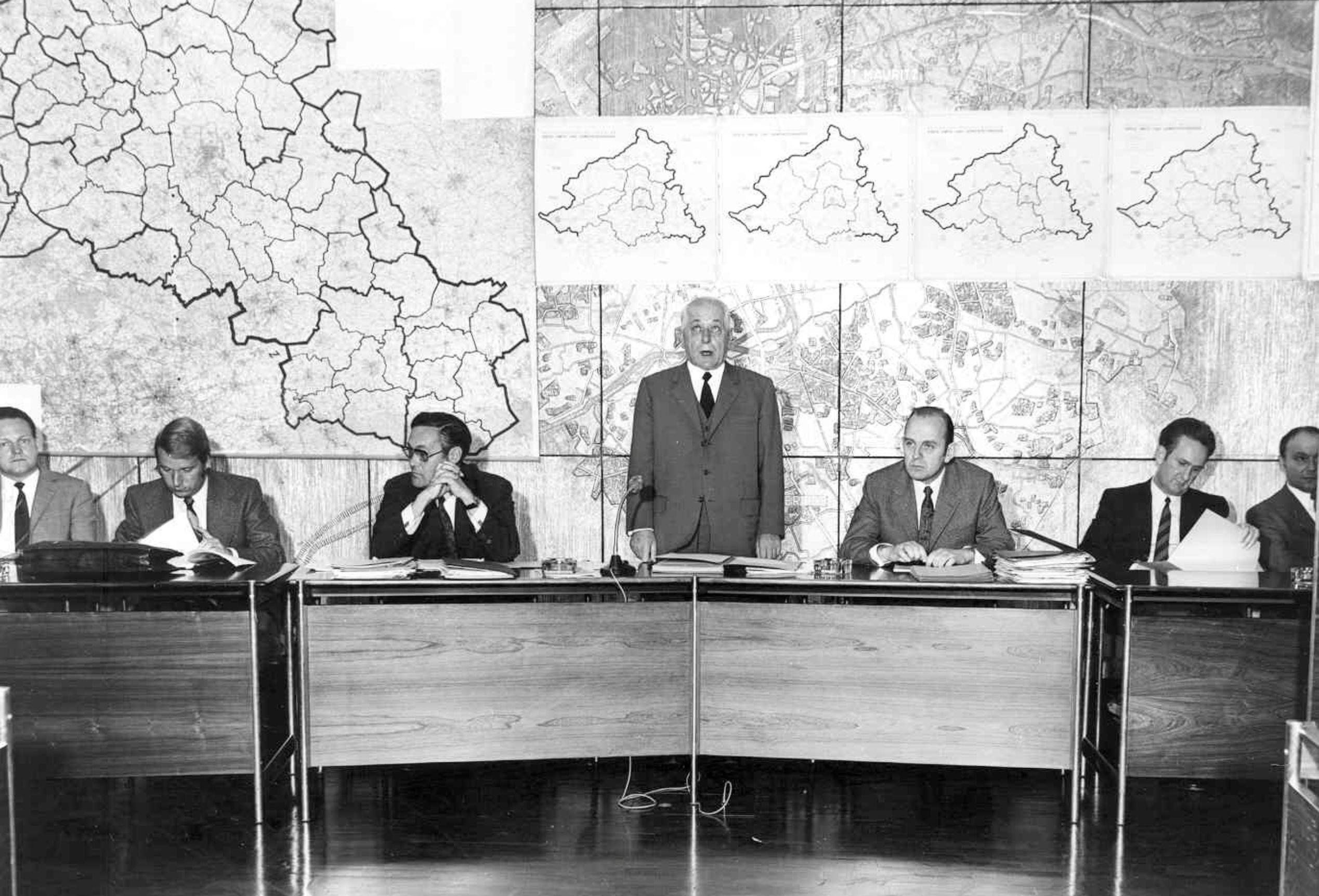 Sitzung des Kreistags des ehemaligen Landkreises Münster zur Gebietsreform 1975