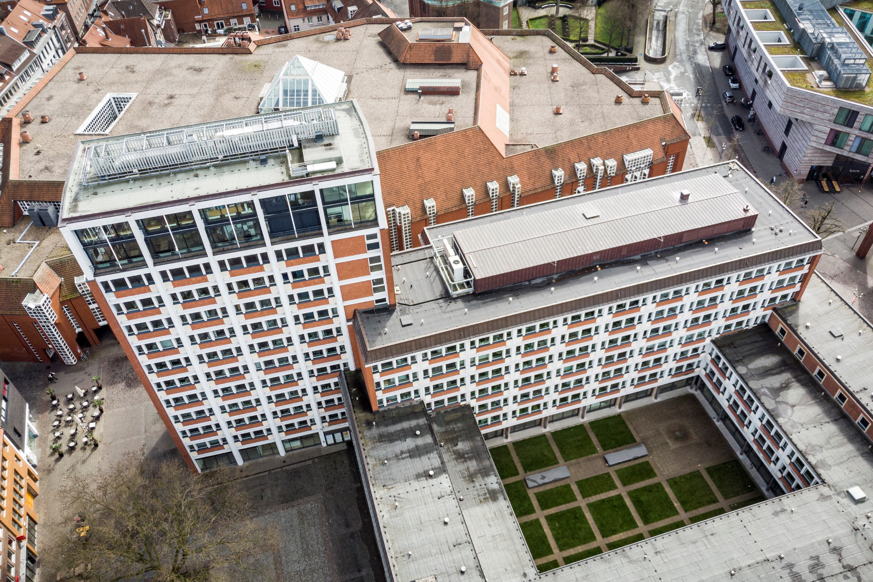Luftansicht des Stadthauses 1 in Münster