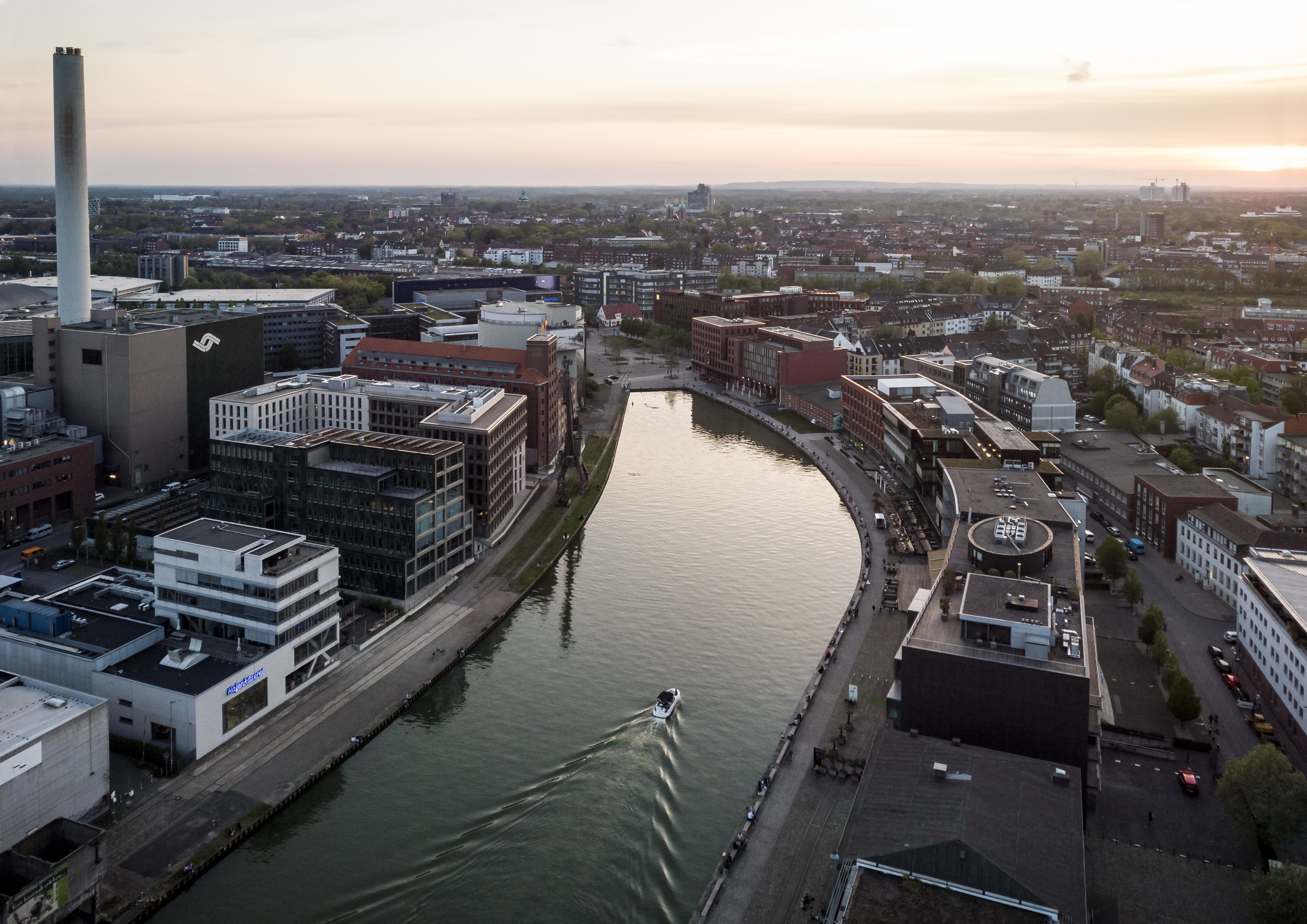 Luftbild vom münsterischen Stadthafen