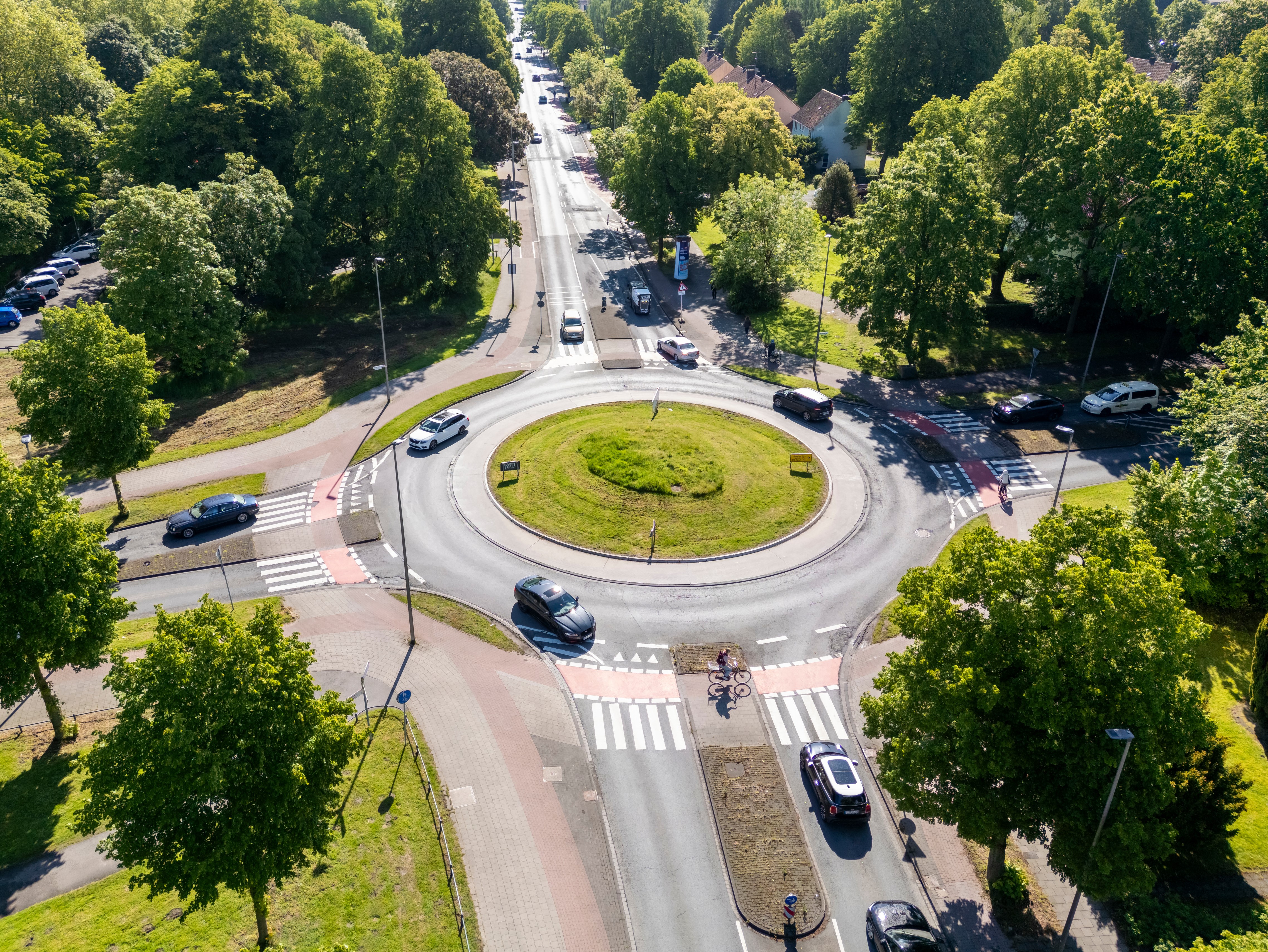 Kreisverkehr von oben