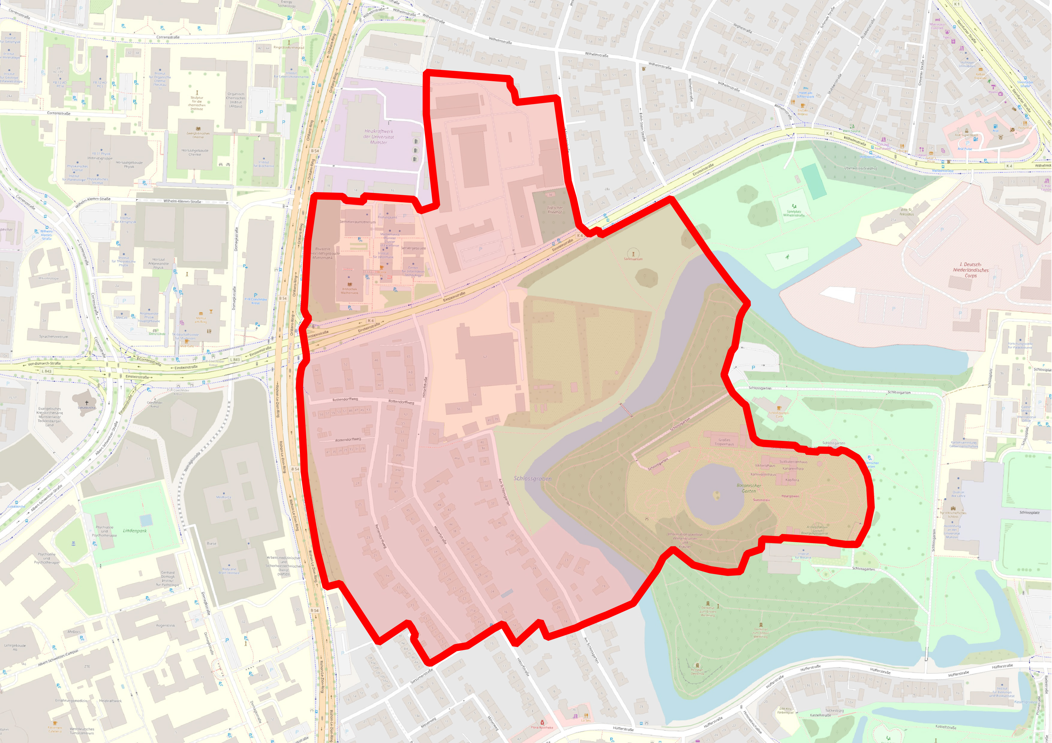 Kartendarstellung der Evakuierungszone