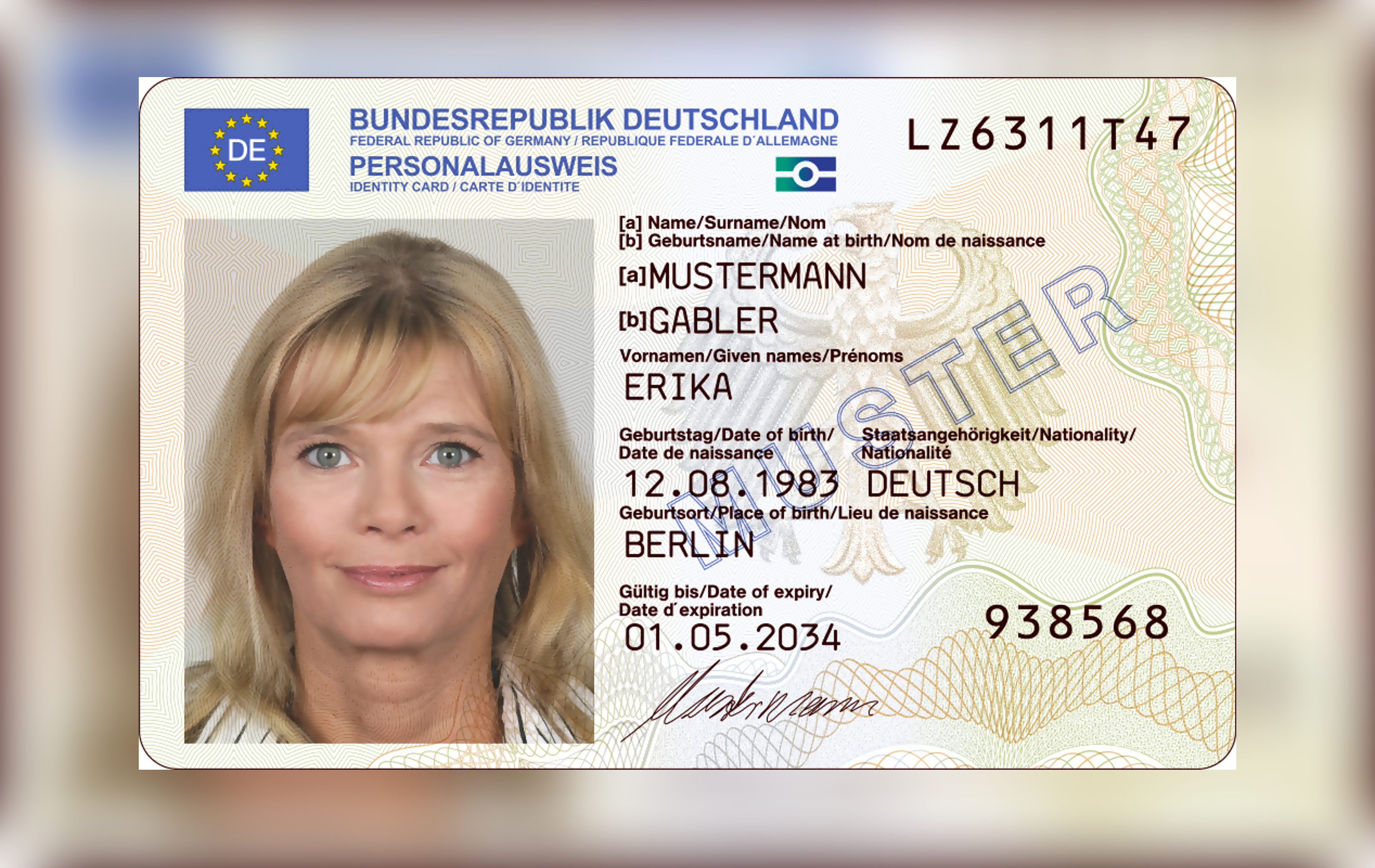 Muster eines Ausweisdokuments