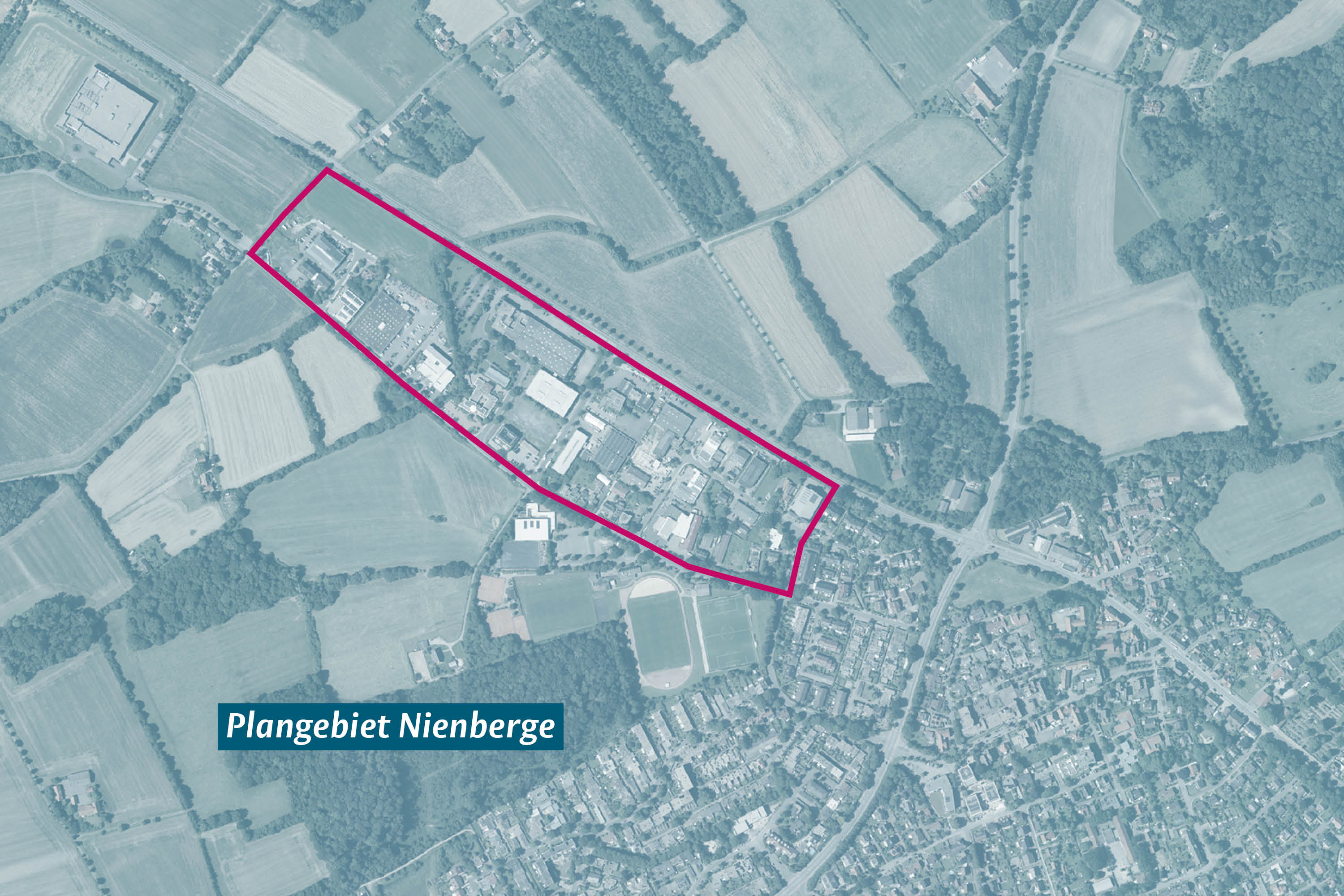 Karte des Gewerbegebiets zwischen Altenberger Straße und Feldstiege 