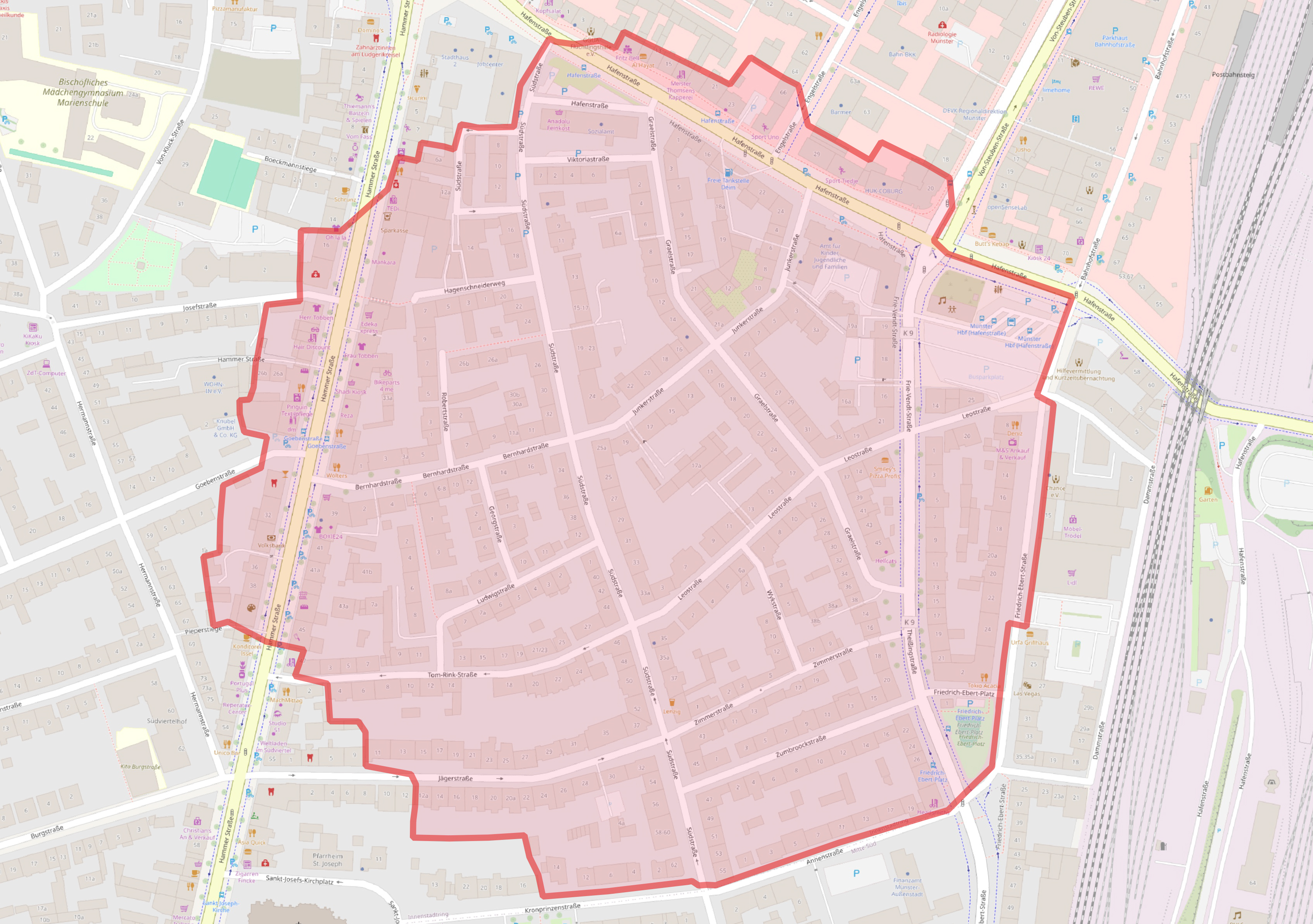 Karte des möglichen Evakuierungsradius