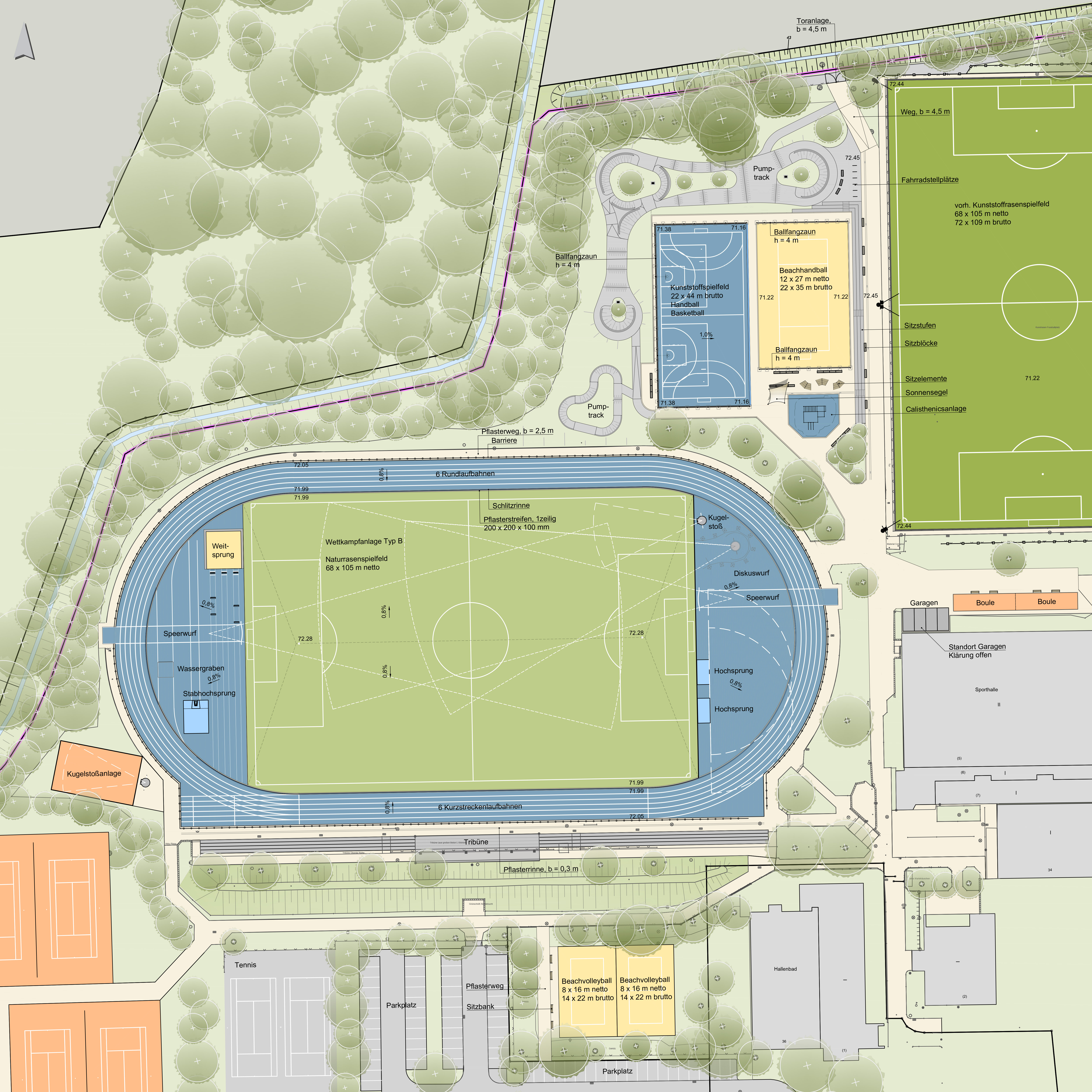 Planungsentwurf der Sportanlage Roxel