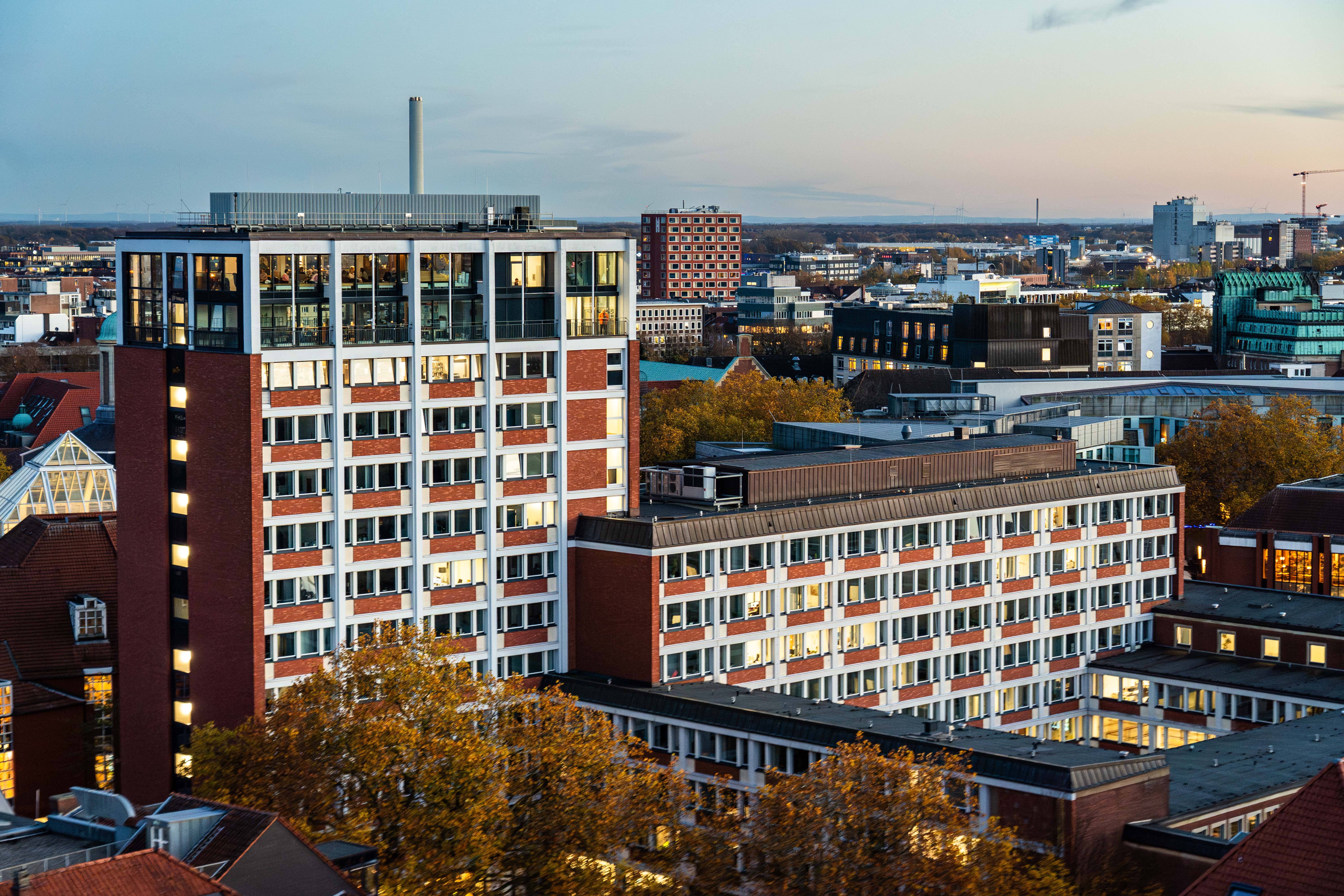 Blick von oben auf das Stadthaus 1