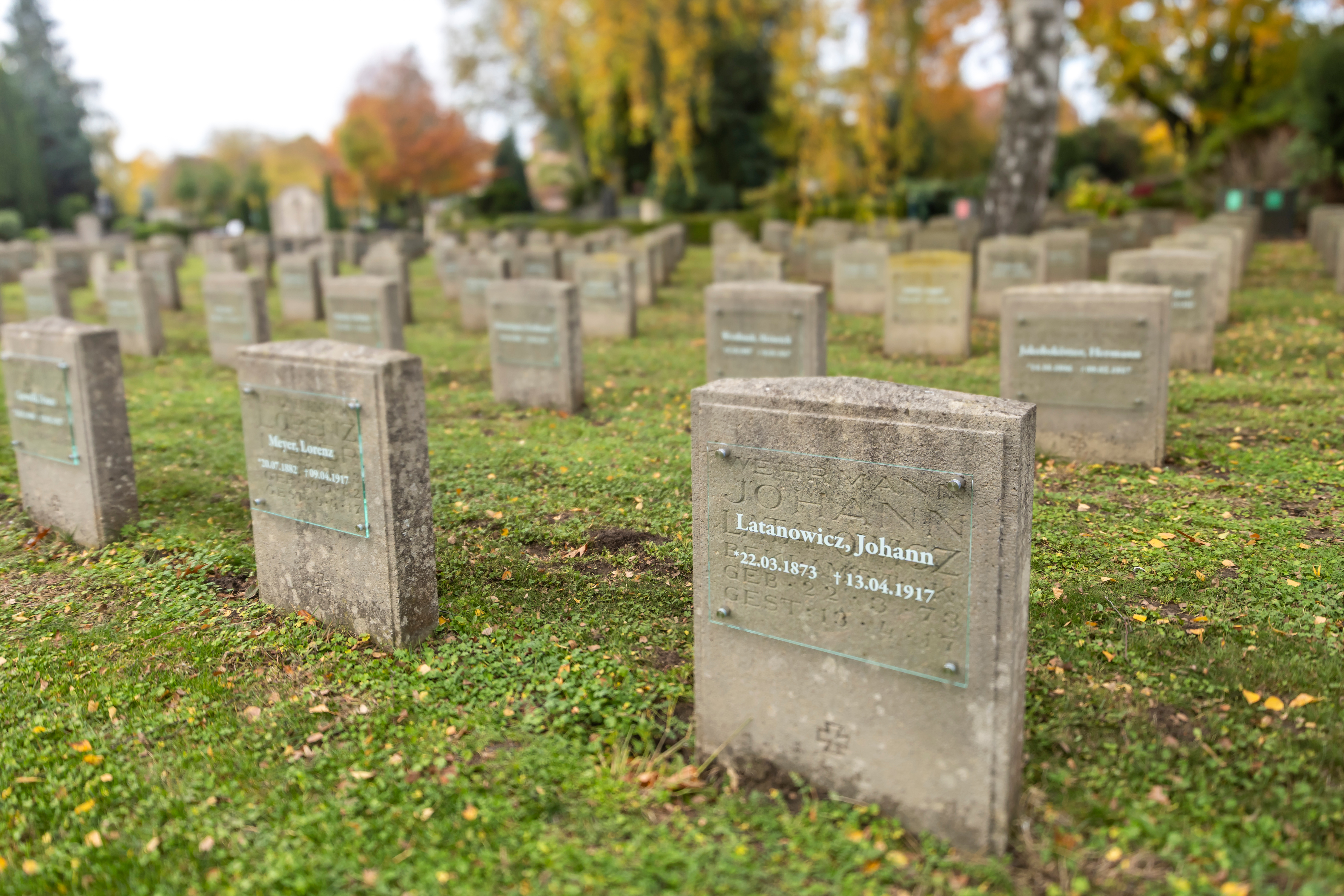 Grabsteine auf dem Zentralfriedhof