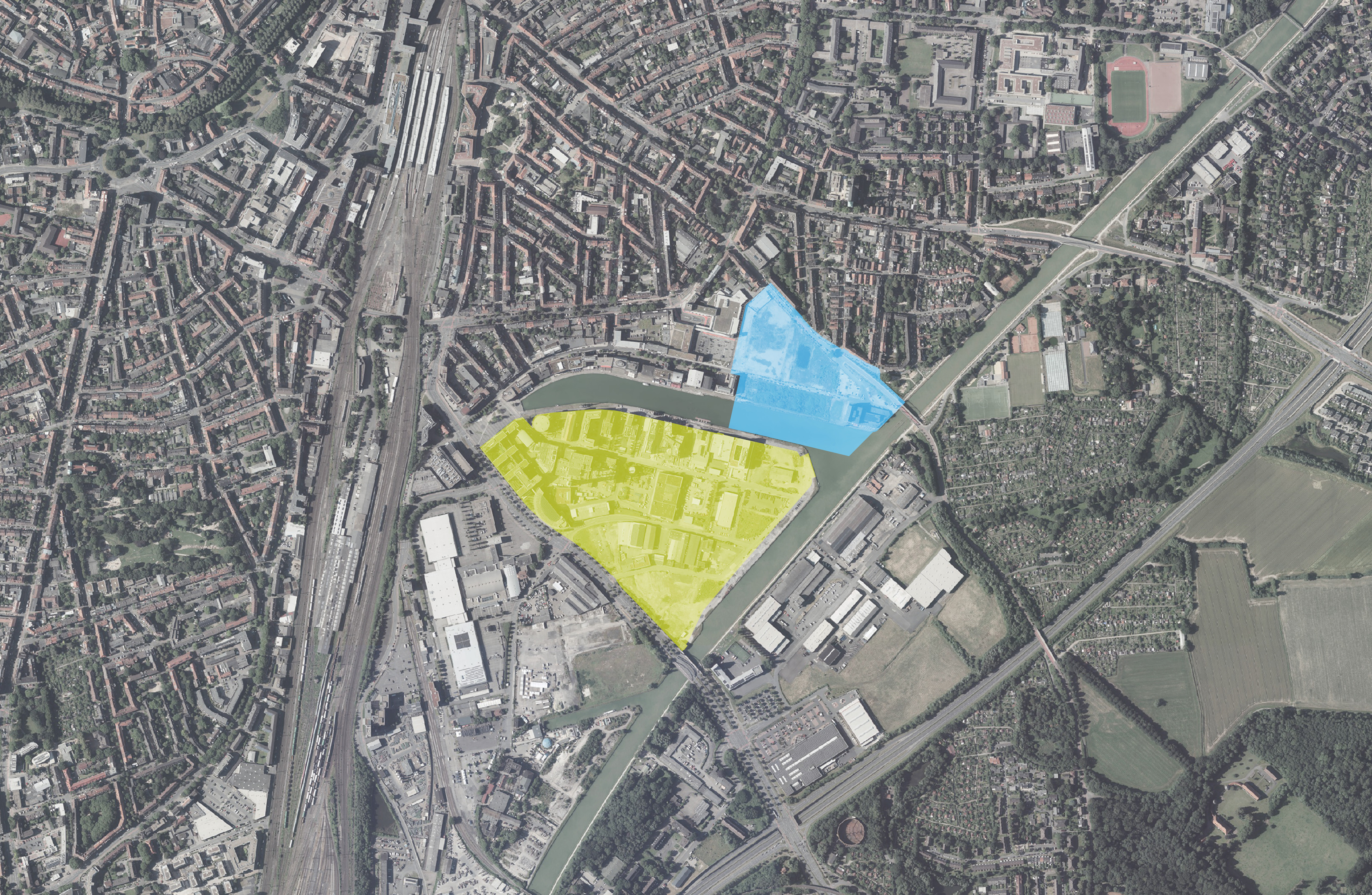 Stadtplan: Kennzeichnung des Bereichs Stadtafen I
