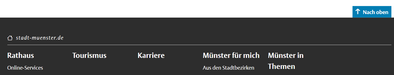 Ansicht des Footer-Menüs