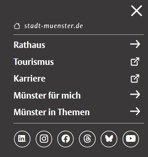 Ansicht des Hauptmenüs