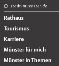 Ansicht des Hauptmenüs