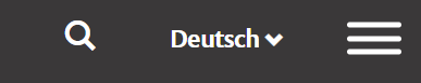 Ansicht der Lupe und der Sprachauswahl