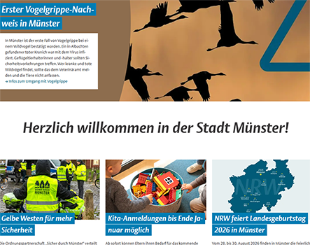 Screenshot der Startseite