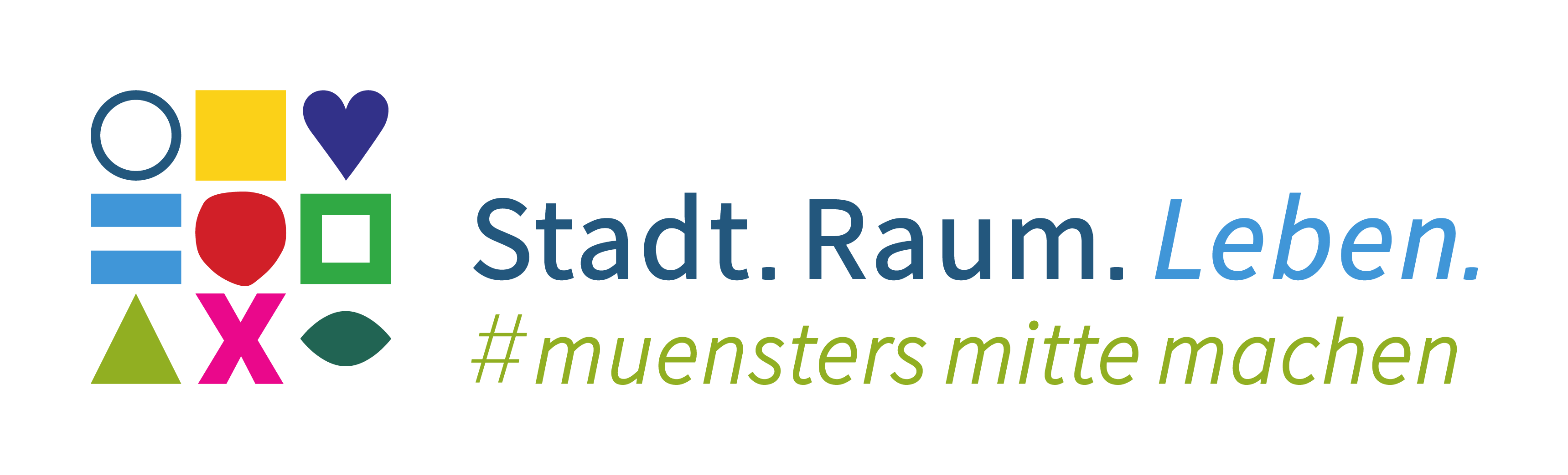 Logo "Stadt. Raum. Leben. #muenstersmittemachen"