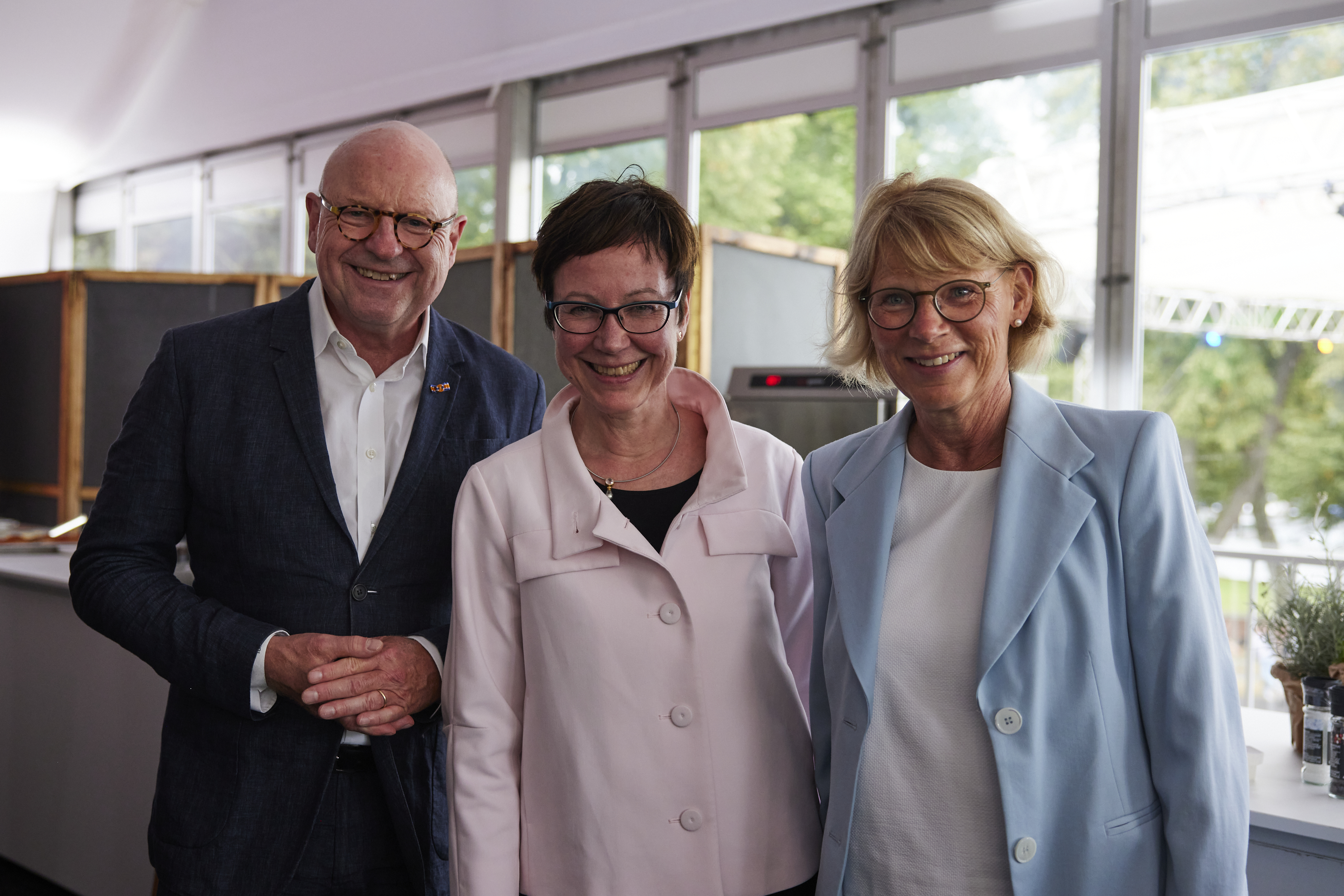 Markus Lewe, Oberbürgermeister der Stadt Münster a.D., Dr. Adelheid Ruck-Schröder, Präses der Evangelischen Kirche von Westfalen und Maria Lewe