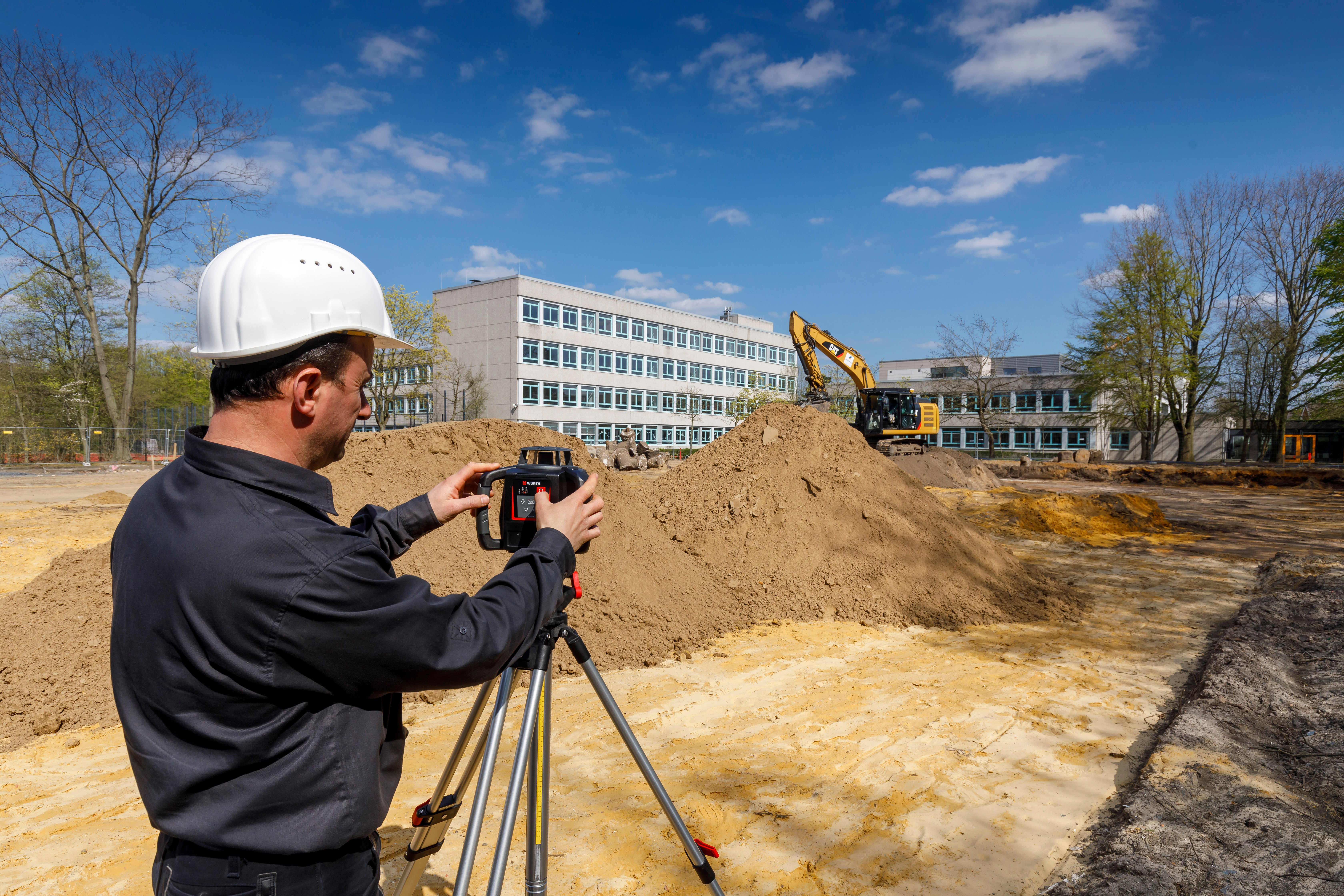 Vermessungen auf einer Baustelle