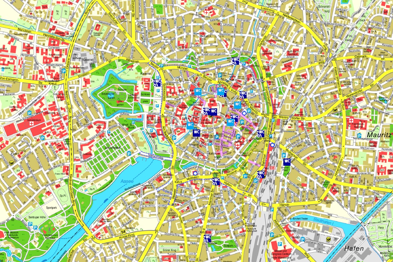Stadtplan der Stadt Münster
