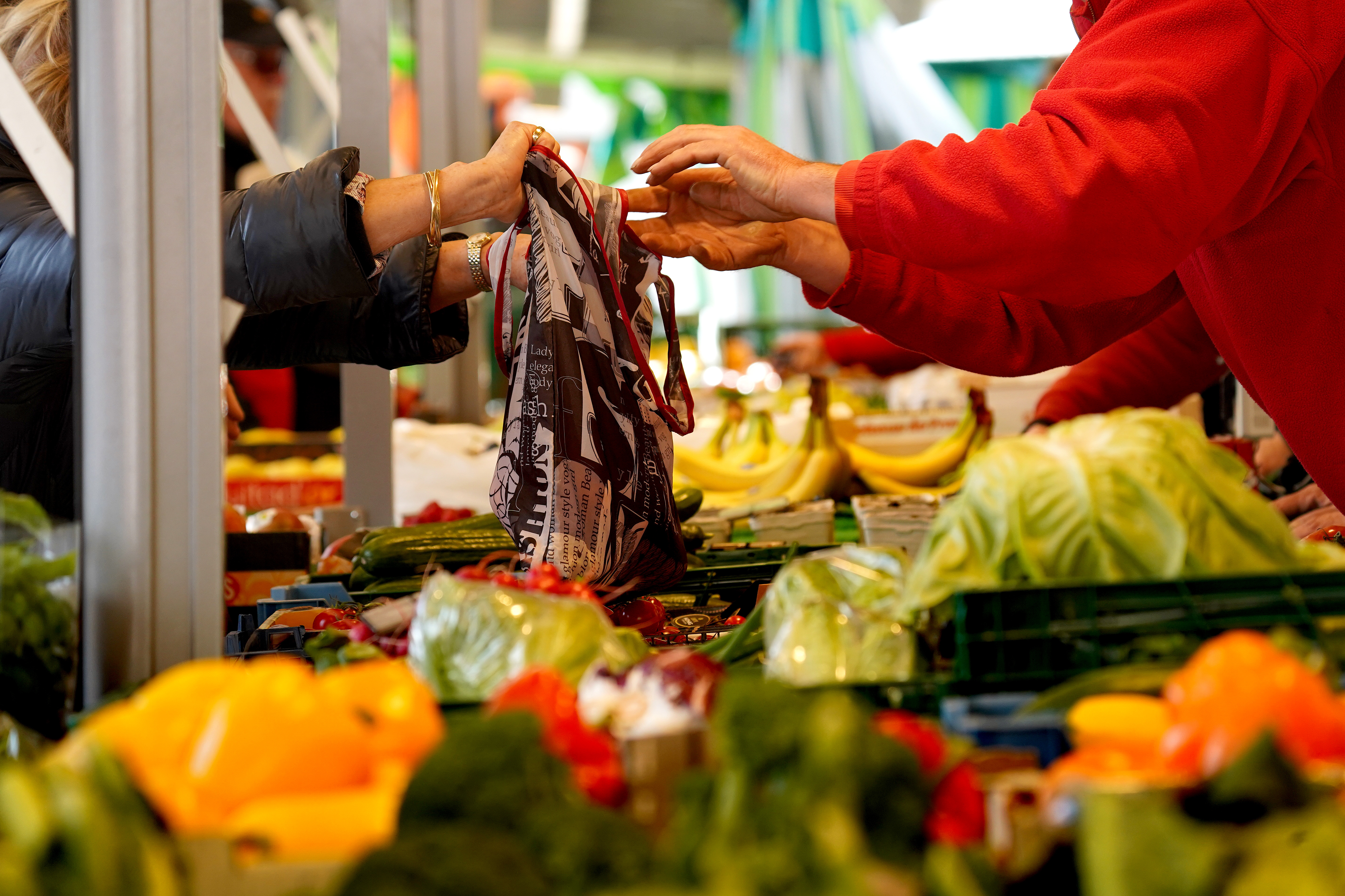 Gemüsestand auf dem Wochenmarkt Münster