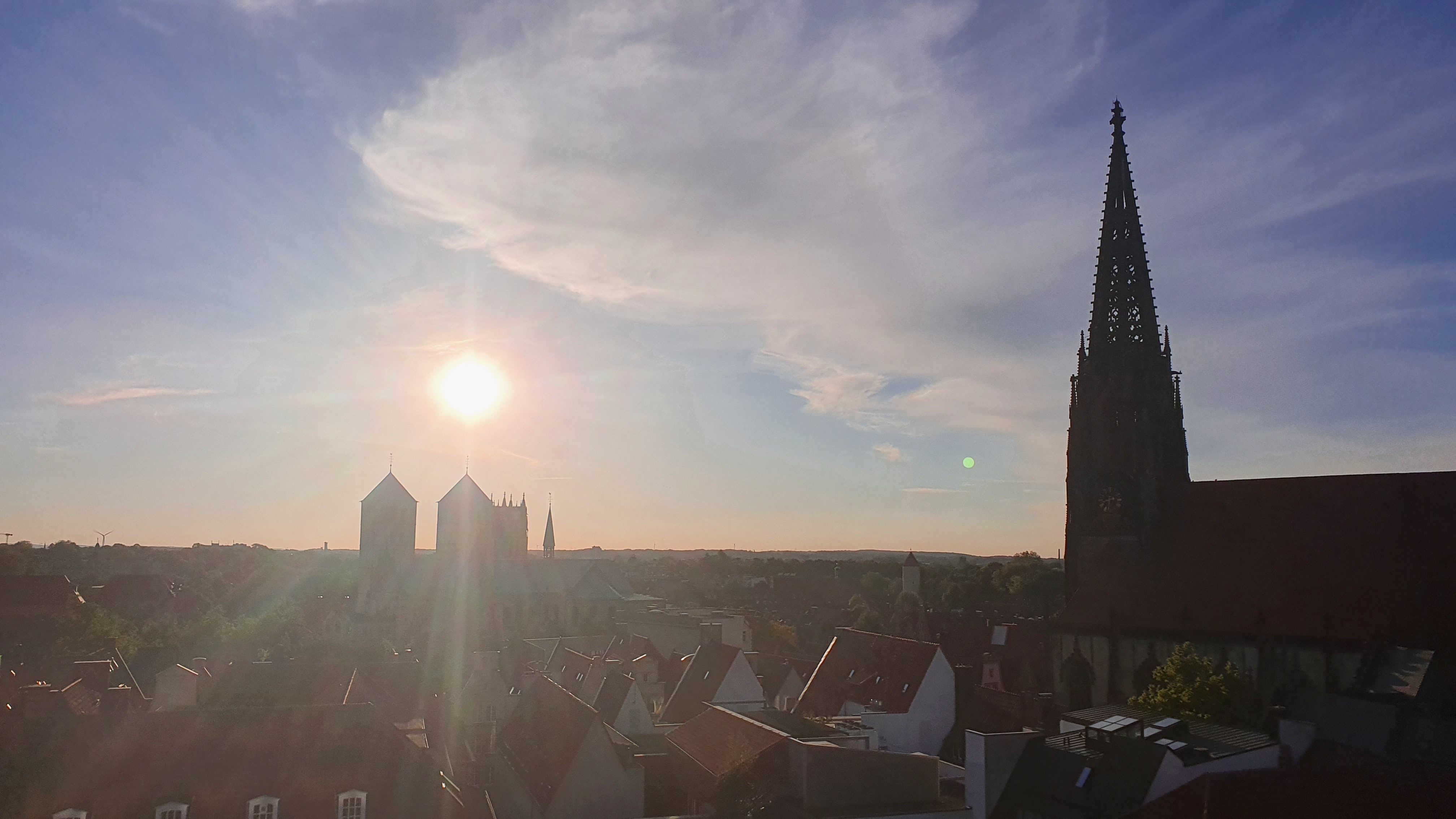 Panoramablick über die Stadt mit Dom und Lamberti-Kirche