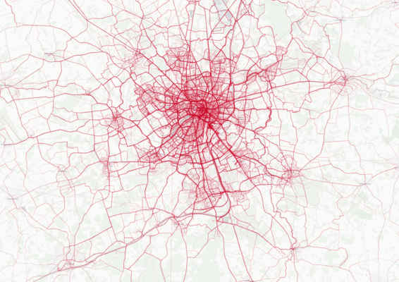 Heatmap Fahrradstrecken