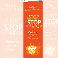 Plakat zum internationalen Tag zur Beseitigung von Gewalt gegen Frauen