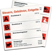 Liste Steuern, Gebühren, Entgelte