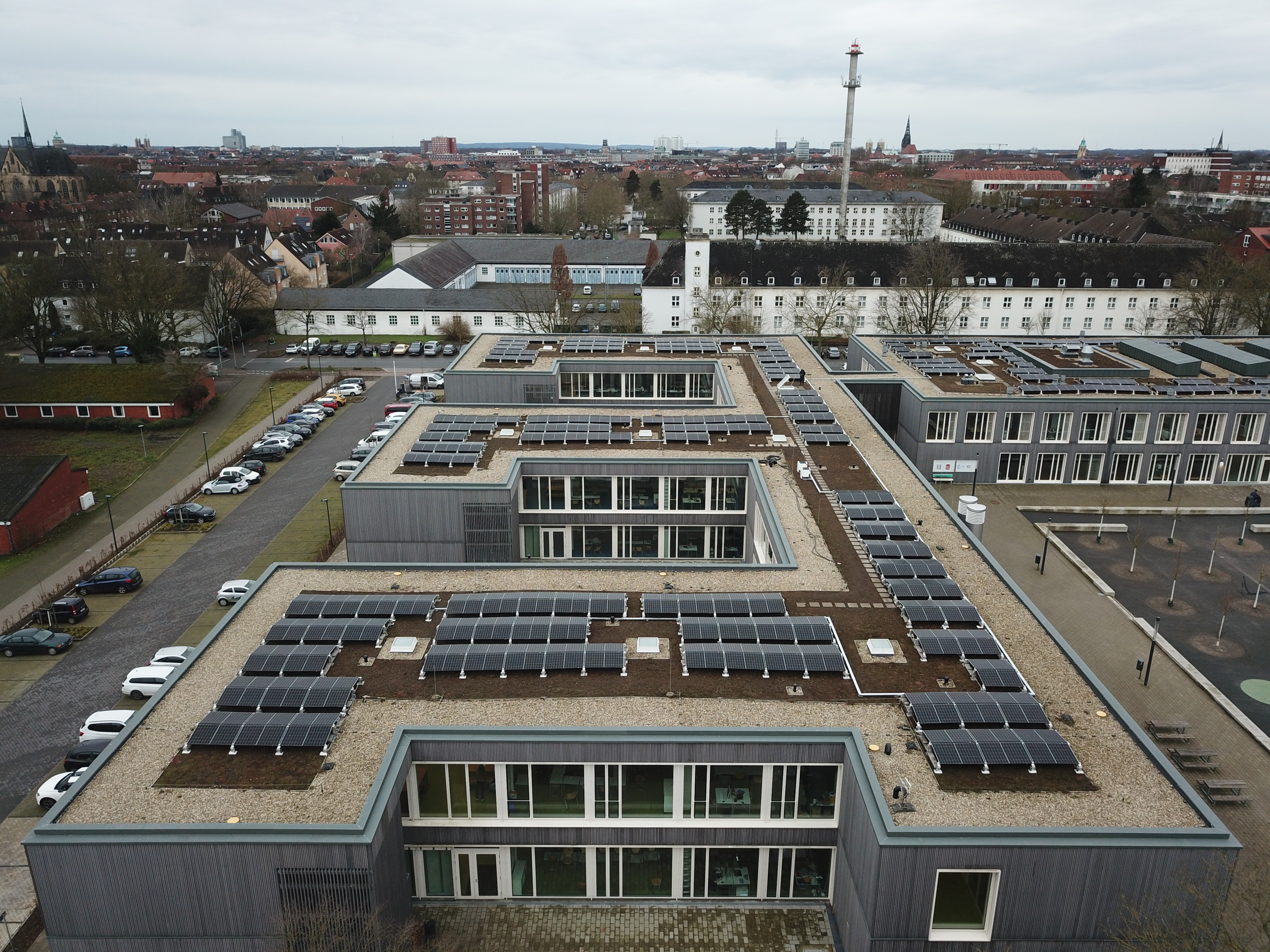 Luftbild des Schulgeländes