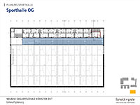 Grundriss der Sporthalle im Erdgeschoss.