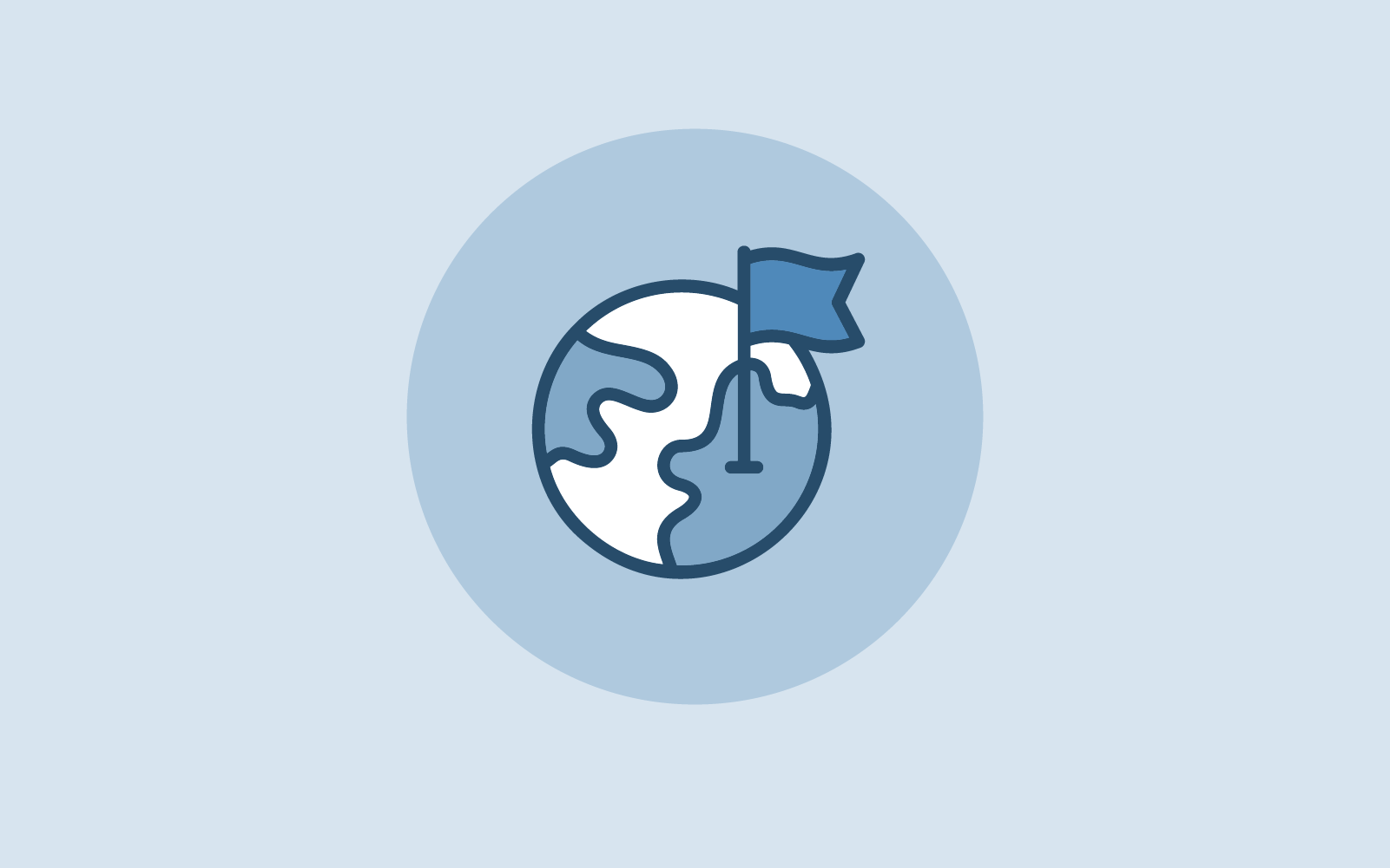 Icon Welt mit Fähnchen