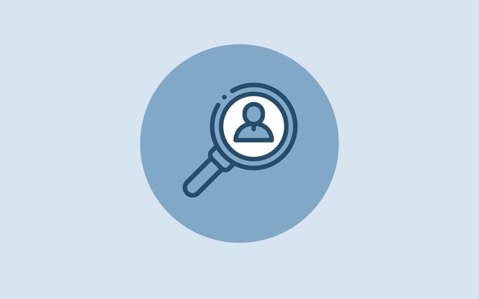 Icon Lupe mit Person