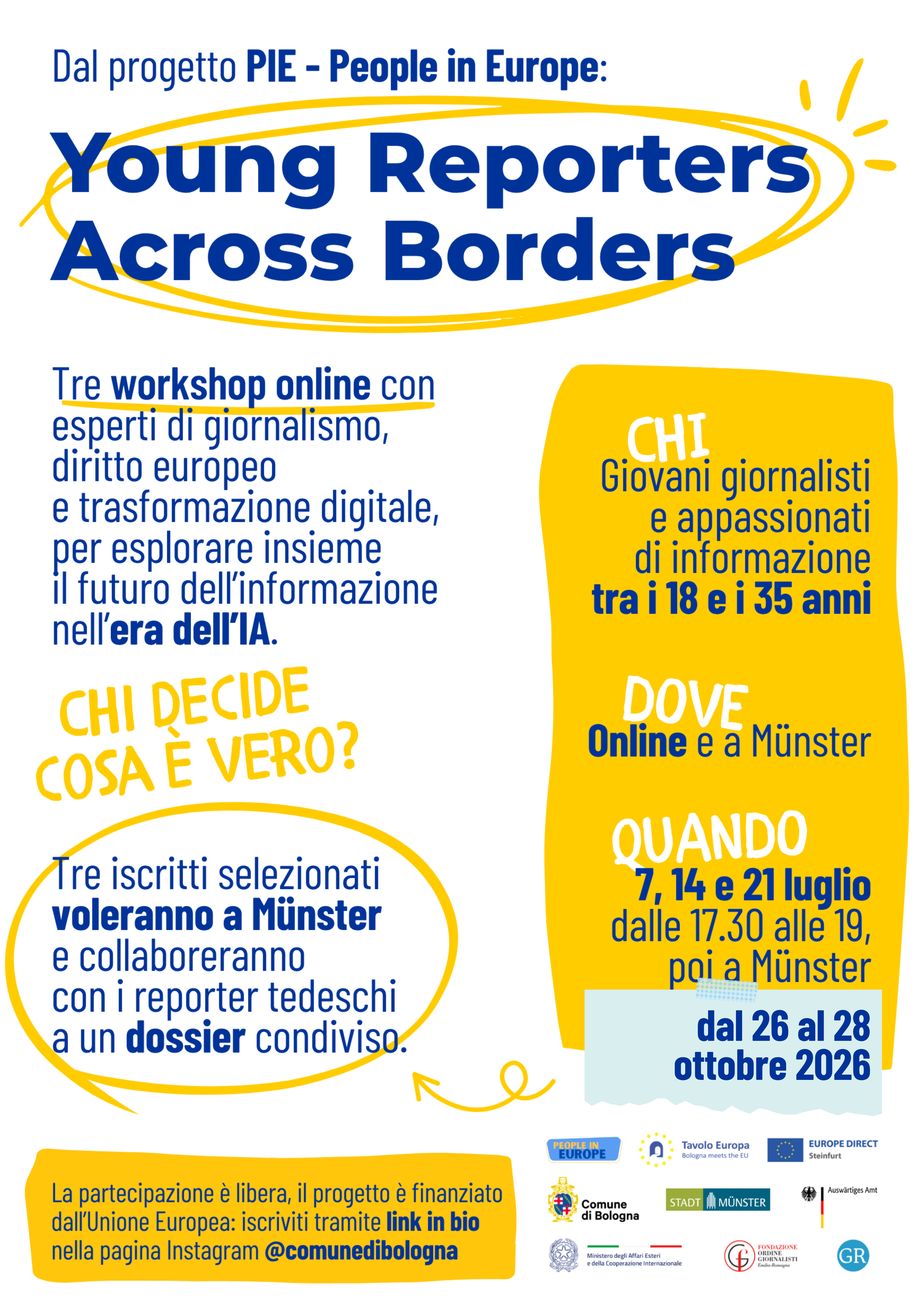 Plakat mit den Infos zum Workshop auf Italienisch
