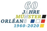 Postkarte mit Jubiläumslogo 60 Jahre Städtepartnerschaft Münster-Orléans