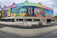 Large-format mural on the World Sustainable Development Goals