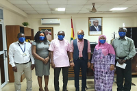 Photo: Mayor and staff of the city of Tamale wear Münster masks with the Europa logo