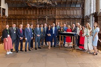 Gruppenbild, offizielle Delegationen, Empfang im Friedenssaal