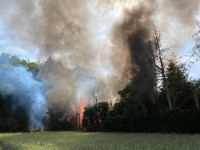 Brand eines Lagerunterstandes in Coerde