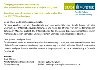 Informationspostkarte Übergang weiterführende Schulen