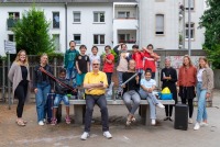Gruppenfoto Schülerinnen und Schüler der Martinigrundschule, Projektmitarbeiter, Joachim Hecker