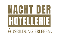Logo: Nacht der Hotellerie, Ausbildung erleben. Logo: Nacht der Hotellerie, Ausbildung erleben.