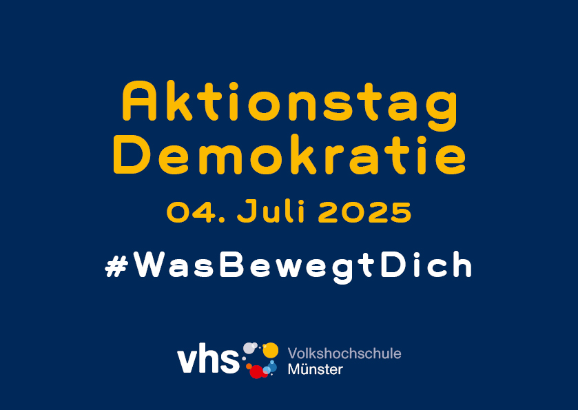 Visual zum Tag der Demokratie aller Volkshochschulen in NRW.