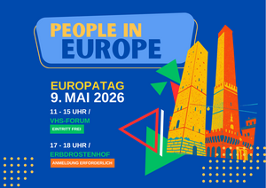 Plakat zum Europatag mit Aufschrift People in Europe