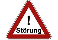 Störschild Verkehrsschild mit Aufschrift 'Störung!'