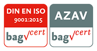 Signets der beiden Zertifikate DIN EN ISO 9001:2015 und AZAV Signets der beiden Zertifikate DIN EN ISO 9001:2015 und AZAV