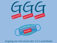 3G + Maske Plakatausschnitt mit drei G's und Maske