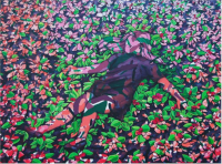 Ein Detail des Werkes "Frühling", 120 x 160 cm, 2014, Acryl auf Leinwand