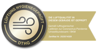 Logo: Lüftung hygienegeprüft DTHG