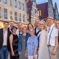 Chormitglieder auf dem Prinzipalmarkt in Münster
