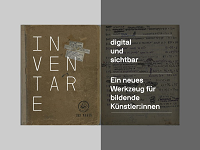 Ein aufgeklapptes Inventar-Buch mit der Veranstaltungsankündigung